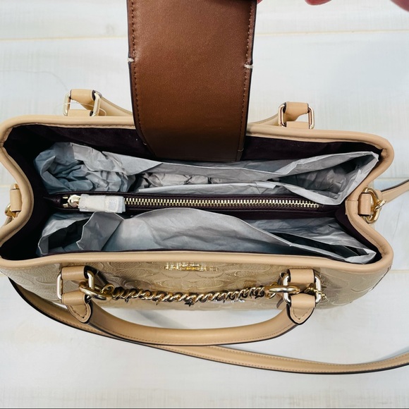 NWT Coach Platinum Sm Margot Carryall Debossed - Picture 6 of 10